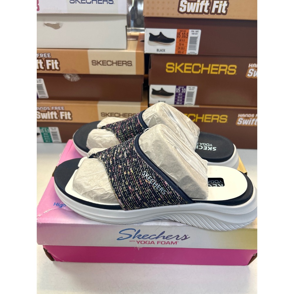 Skechers Ultra Flex 3.0 Confetti Dreams Navy Multi Sandals 164088 Womens 11 0579